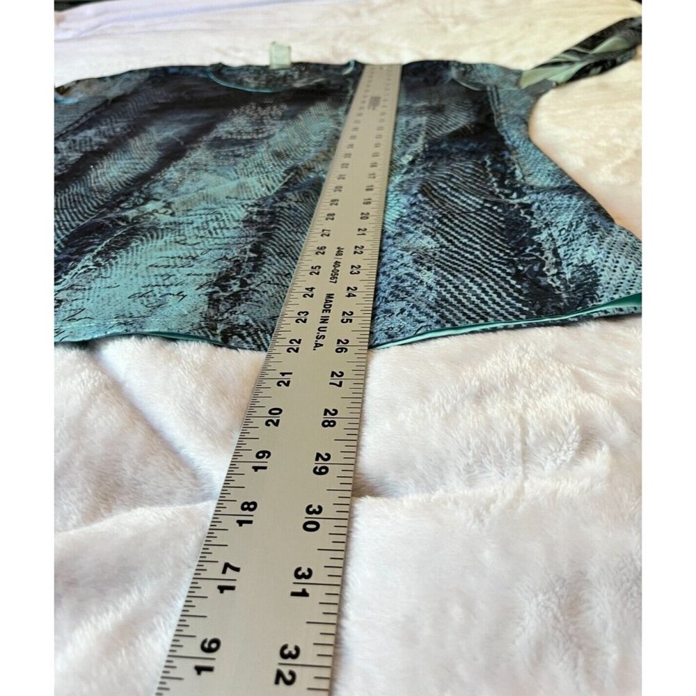 Jess & Jane Womens Printed Blue Denim Effect 3/4 Sleeve T-Shirt XL Blue Studded - Picture 7 of 9
